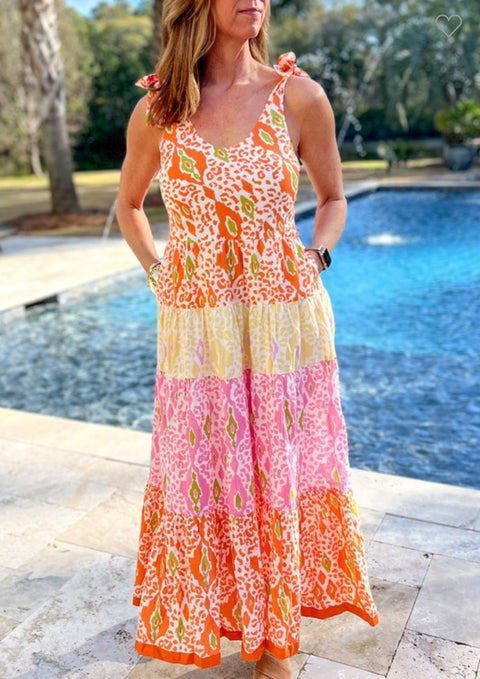 Knotted Strap Leopard Dress