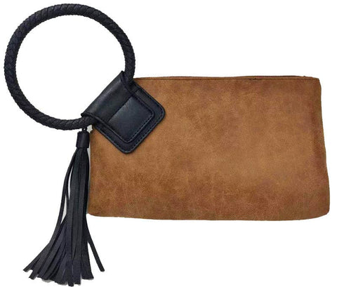 Cuff Handle Tassel Wristlet Clutch