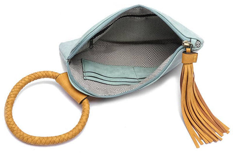 Cuff Handle Tassel Wristlet Clutch