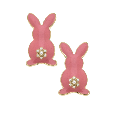 Cotton Tail Enamel Stud Earrings