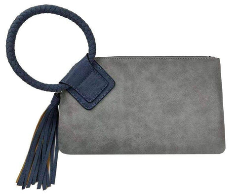 Cuff Handle Tassel Wristlet Clutch