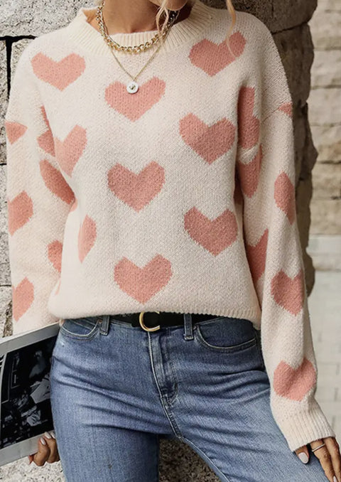 Heart Pattern Pullover