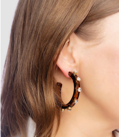 Resin & Rhinestone Earrings