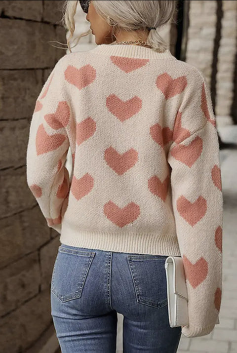 Heart Pattern Pullover