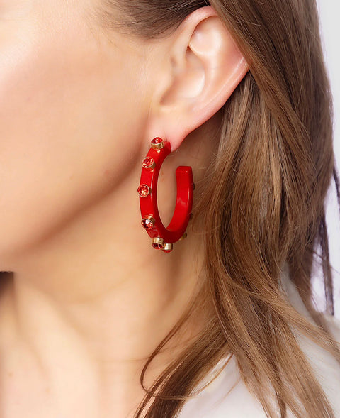 Resin & Rhinestone Earrings