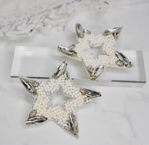 Rhinestone Beaded Star Studs