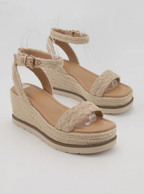 Jute Strap Espadrilles Wedge
