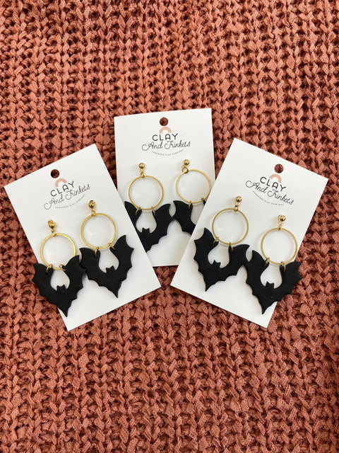 Black Bats Earrings