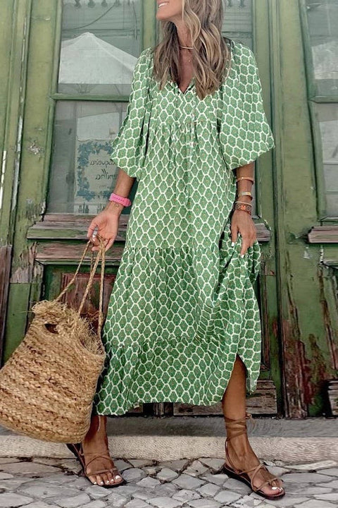 Bohemia Floral Balloon Dress