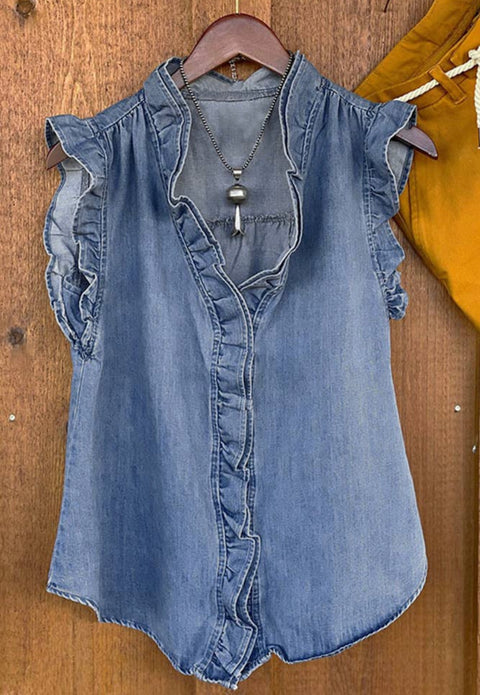 Washed Denim Top