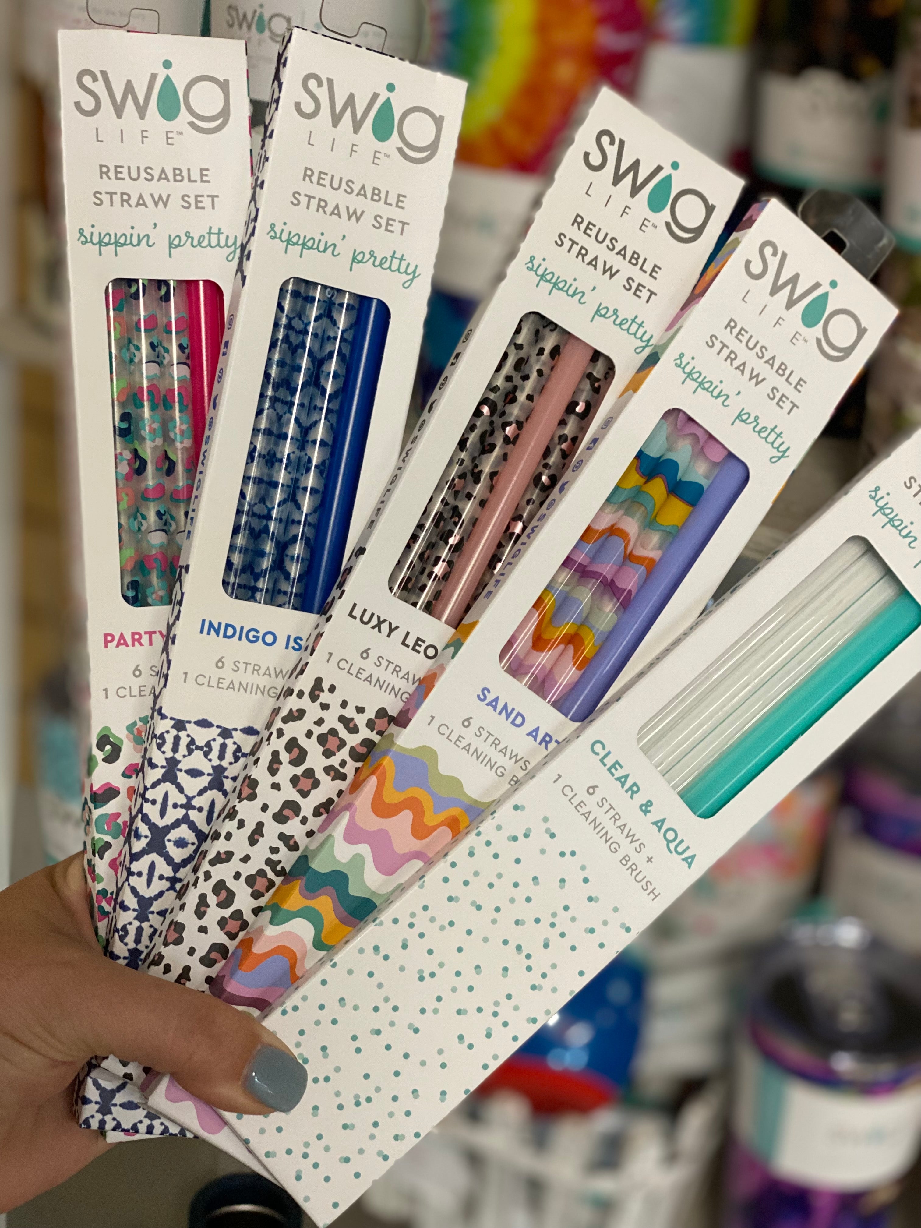 Swig Reusable Straw Set - Wild Child + Aqua