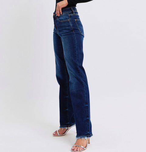 Judy Blue - Straight Leg with Fray Hem