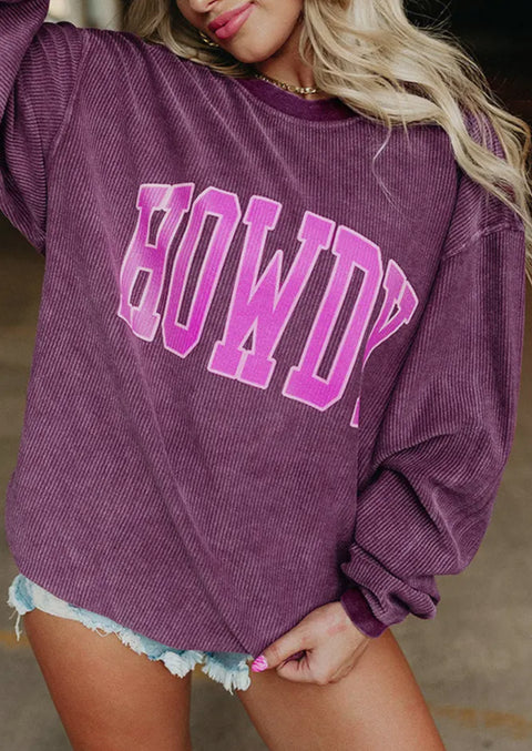 Howdy - Purple Sweatshirt