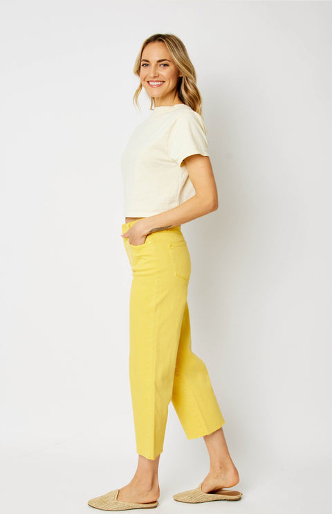 Judy Blue - Yellow Crop Pant