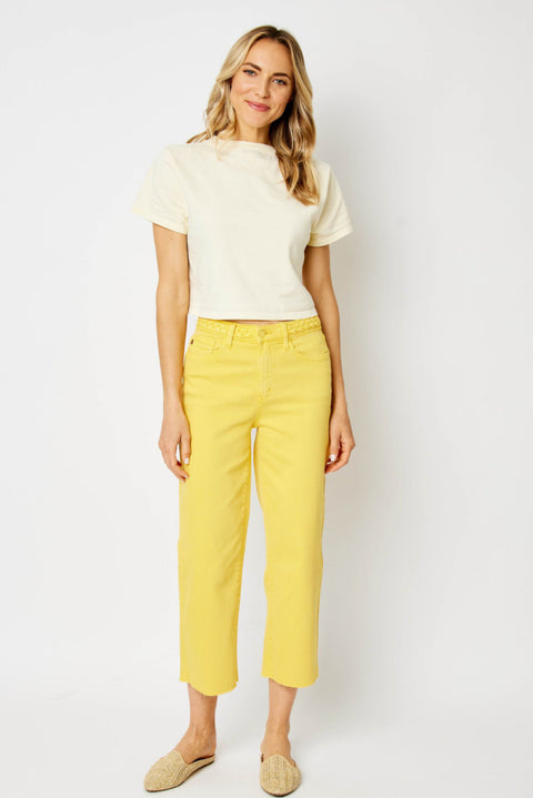 Judy Blue - Yellow Crop Pant