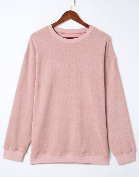 Ribbed Pink Pullover